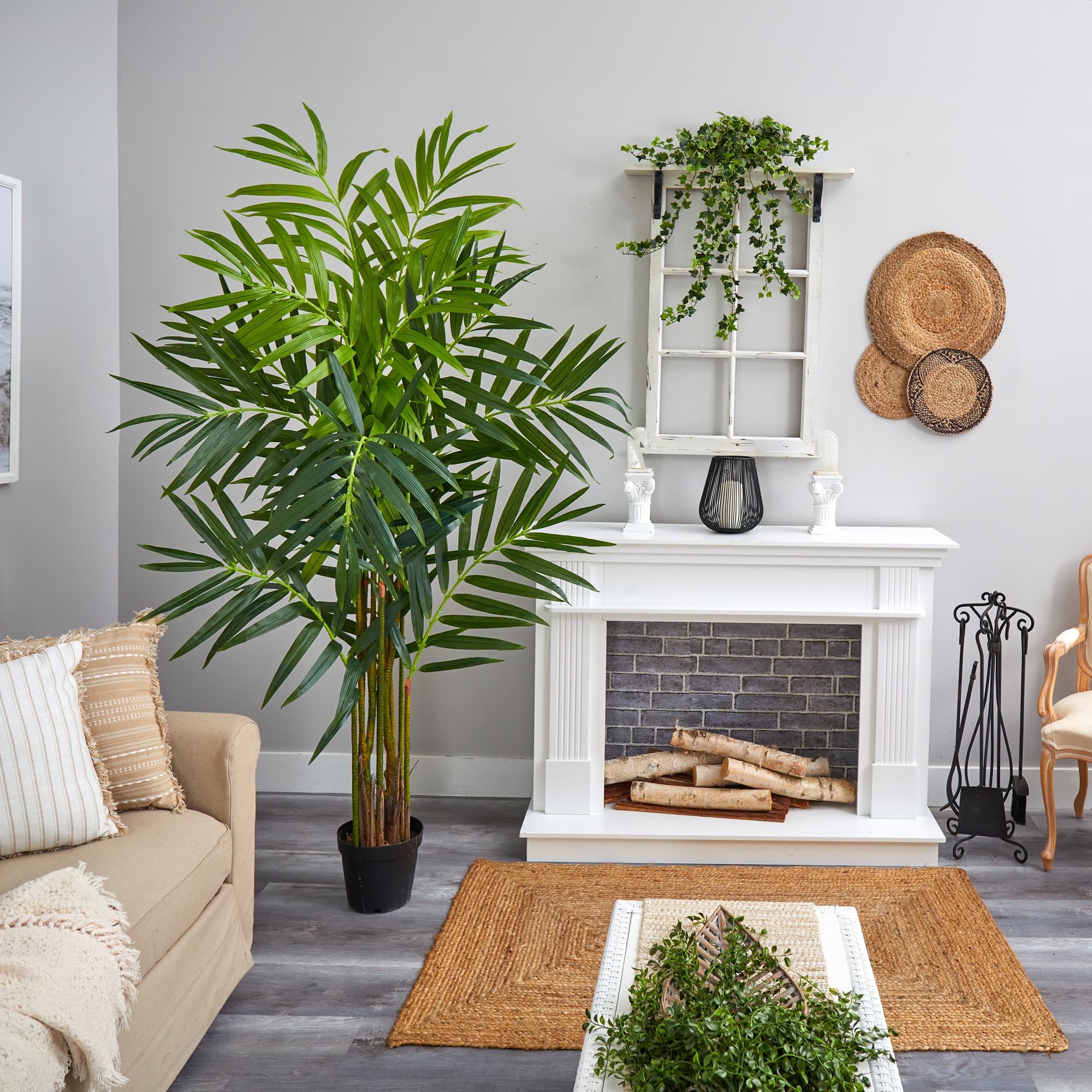 8ft. Potted King Palm Artificial Tree